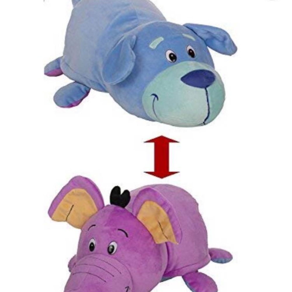 FlipaZoo Azury Puppy Blue Eva Elephant Purple 2-in-1 Plush 14" NWT Stuffed Plush